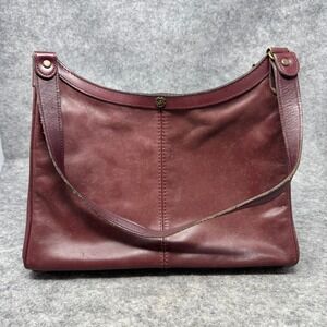 John Romain Vintage‎ Bordeaux Cranberry Burgundy Leather Shoulder Bag Minimalist